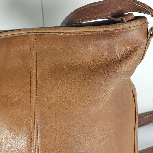 Coach Vintage Tan Leather Purse Shoulder Crossbody Bucket Bag 4807 - Picture 15 of 16